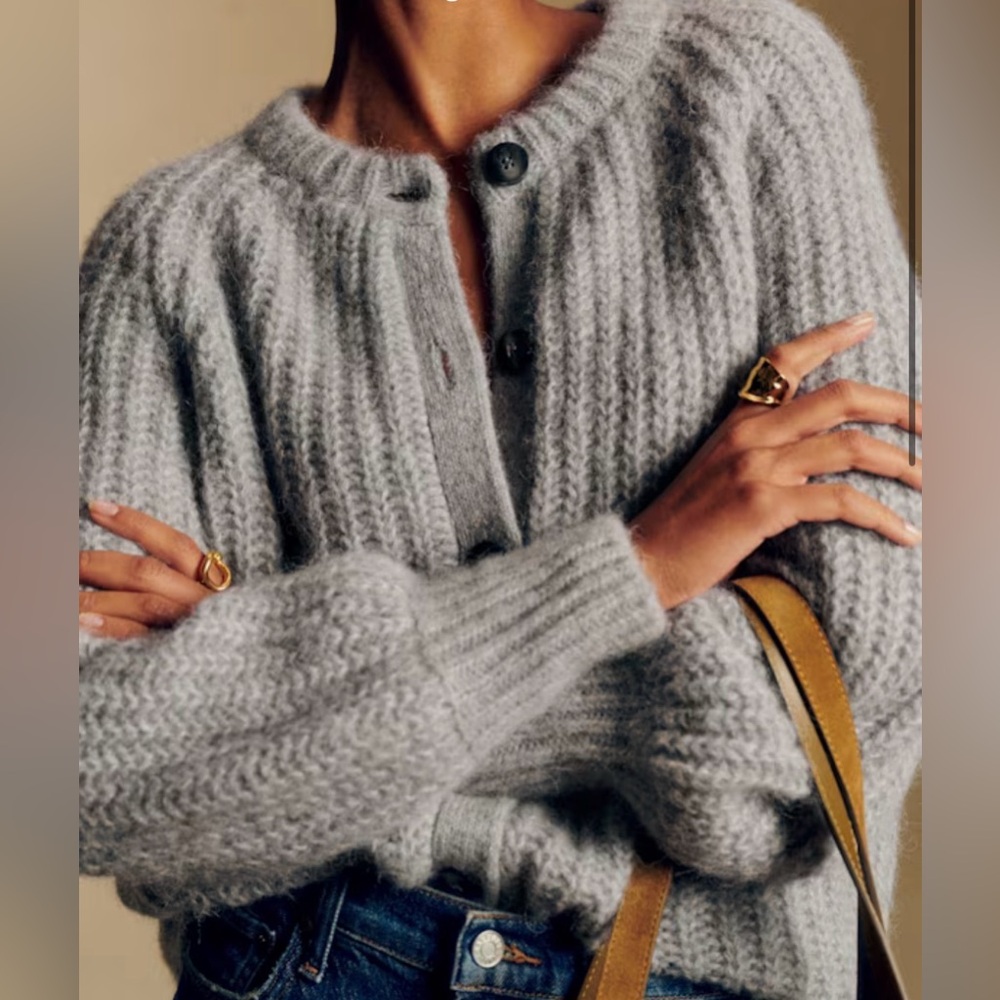 Sezane Light Gray Emile Cardigan